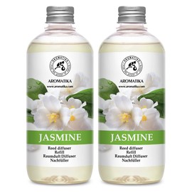 Reed Diffuser Refill With Jasmine Essential Oil 34 Fl Oz - 2x500ml - Fragrance Oil - Room Freshener - Floral Fragrance - Fresh and Long Lasting