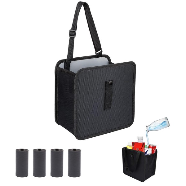 chiquieray Car Rubbish Bin, Car Bin with 4 Rolls of
