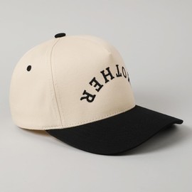 MIRMARU Two-Tone Vintage Canvas Trucker Hats for Men & Women, Adjustable Size Baseball Caps with Trendy Embroidered Design (US, Alpha, One Size, Mother Upside Down,Black)