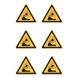 Warning of Choking Hazard: W041 - DIN EN ISO 7010 / ASR A1.3 - Stickers: 5 cm, Pack of 6