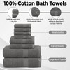 QUBA LINEN Pack of 8 Towels Set, 2 Large Bath