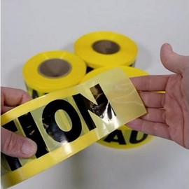 Cordova T15101 Caution Barricade Tape, 1000'. roll, Yellow/Black