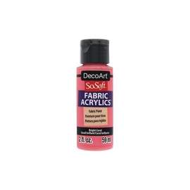 Deco Art DSS2OZ-110 SoSoft Fabric Acrylic Paint 2oz-Bright Coral