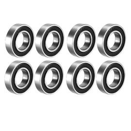 sourcing map 6901-2RS Deep Groove Ball Bearing 12mm x 24mm x 6mm Double Sealed Carbon Steel Bearings 8pcs