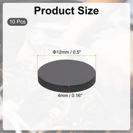 PATIKIL Anti-Vibration Pads, 0.5 x 0.16 inches (12 x 4 mm), Rubber Feet Washers, Shock-proof, Prevents Floor Scratches, Shock Absorption, Noise Prevention, Earthquake Prevention, DIY Gasket Craft