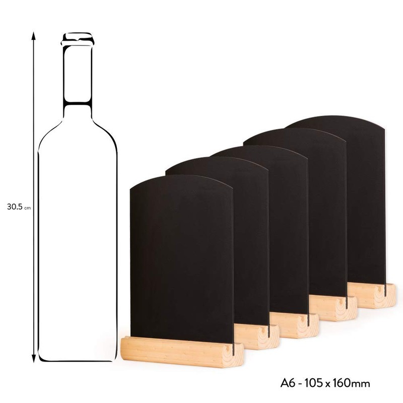 Chalkboards UK Mini Table Top Chalkboard, Wood, Black, A6, 10.5