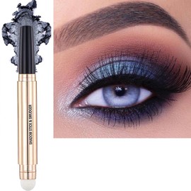 Metiplou Silver Smokey Grey Gray Eyeshadow Stick eyeliner pencil Makeup Cream Smooth Shimmer Single Matte Primer Eyeshadow Pencil, Hypoallergenic Waterproof Long Lasting Eye Shadow