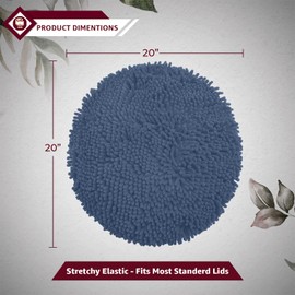 LuxUrux Toilet Lid Cover, Extra-Soft Plush Seat Cloud Washable Shaggy Microfiber Standard Toilet Lid Covers for Bathroom Machine Wash & Dry (Toilet Lid Cover, Medium Blue)