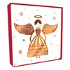 Box of 5 Festive Copper Angel Hand-Finished Christmas Cards Xmas