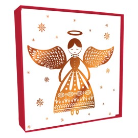 Box of 5 Festive Copper Angel Hand-Finished Christmas Cards Xmas Card Boxes BSB339