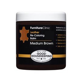 The Original Leather Recoloring Balm by Furniture Clinic - 16 Color Options - Leather Repair Kit for Furniture - Restore Couches, Car Seats, Clothing - Non-Toxic Leather Repair Cream (Medium Brown)