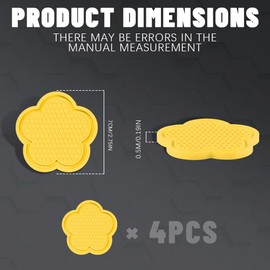 Tecledsn 4PCS Car Cup Coaster, Car Cup Holder Mat, Universal Auto Non-Slip Cup Holders Embedded in Ornaments Coaster, Car Accessories Flower Shaped Car Cup Holder Coaster for Most Vehicles (Yellow)