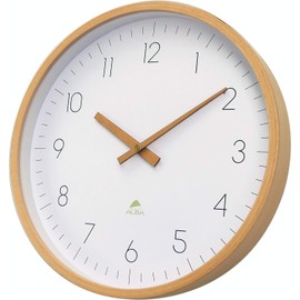ALBA HORTREE Wall Clock, Wood (Beech)/Glass, Wood-Coloured, 30 cm