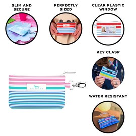SCOUT IDKase Card Holder, ID Case for Women, Mini Keychain Wallet, Zip Closure