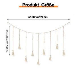 Photo Hanging Rope, Photo Hanging Rope, Photo Wall with Clips, Organiser Photo Collage Wall, Photo Rope with Tassel, for Hanging Photo Postcards, Picture Frames