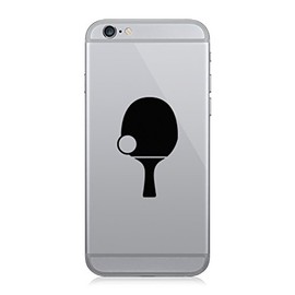 Pair of Table Tennis Cell Phone Stickers Mobile ping Pong - Black
