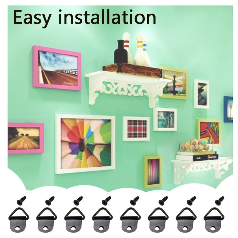 Hocansen 100 PCS Triangle Ring Picture Hangers D-Ring Triangle Picture