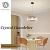 ADSENSTY Black Crystal Chandeliers 5-Lights Drum Pendant Light Modern Ceiling
