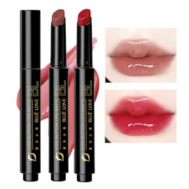 2Pcs Jelly Gloss Lipstick Set, High Shine & Moisturizing Jelly Gloss Lipstick, Melting Jelly Lip Balm, Long Lasting Plumping Tint Lip Gloss (Cinnamon Latte&Red Sugar Pear, 2PC)