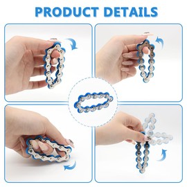 RXKFIGX Pack of 2 Bicycle Chain Decompression Toy Flippy Chain Game Set Fidget Toys Bicycle Chains Fidget Game for Stress Relief Iron Ring Key Ring Finger Spinning Toy for Adults