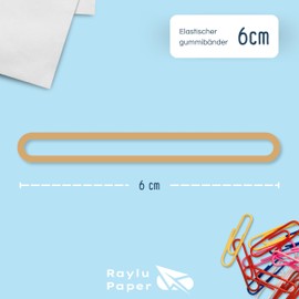 RAYLU PAPER - Elastic Rubber Bands Office Made of 100% Natural Rubber, Robust, Reusable, Rubber Rings for Office and Home (60 Diameter x 2 mm, 100 g)