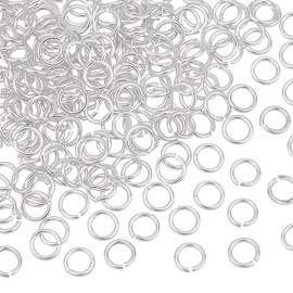 PH PandaHall 200pcs 925 Sterling Silver Plated Open Jump Rings 4mm (0.16 inch) Small O Ring Connector Jewelry Making Circle Clasp Connecting Rings Mini Ring Connectors for Jewelry Craft Making