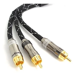 AKORD ® 1 TO 2 RCA MALE SUBWOOFER AUDIO CABLE LEAD -2 WAY Y PHONO SPLITTER (3 Metre)