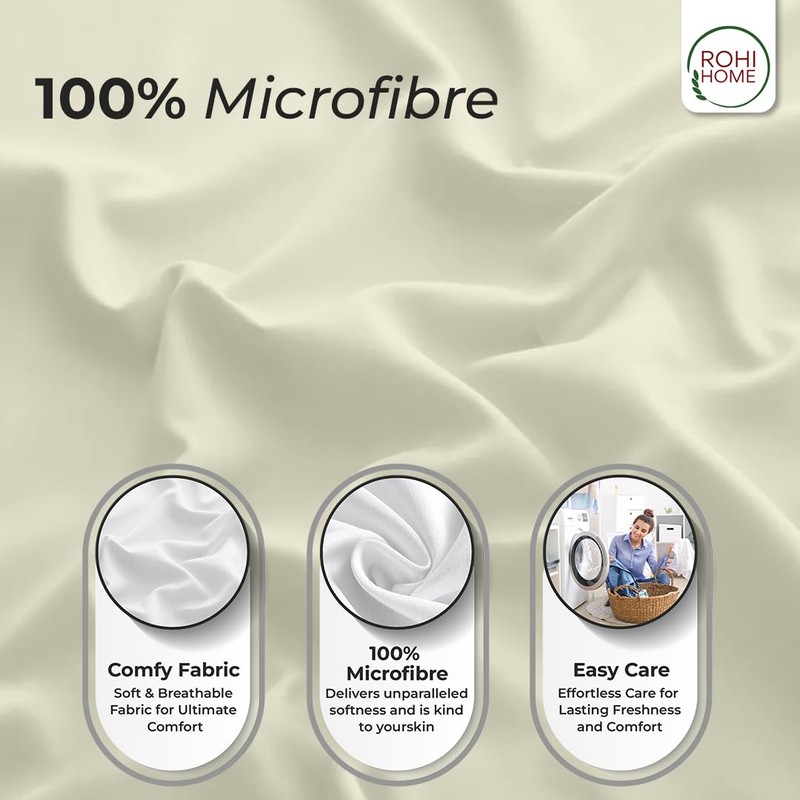 Rohi Single Fitted Sheet 100% Microfibre – 16'' (40cm) Extra