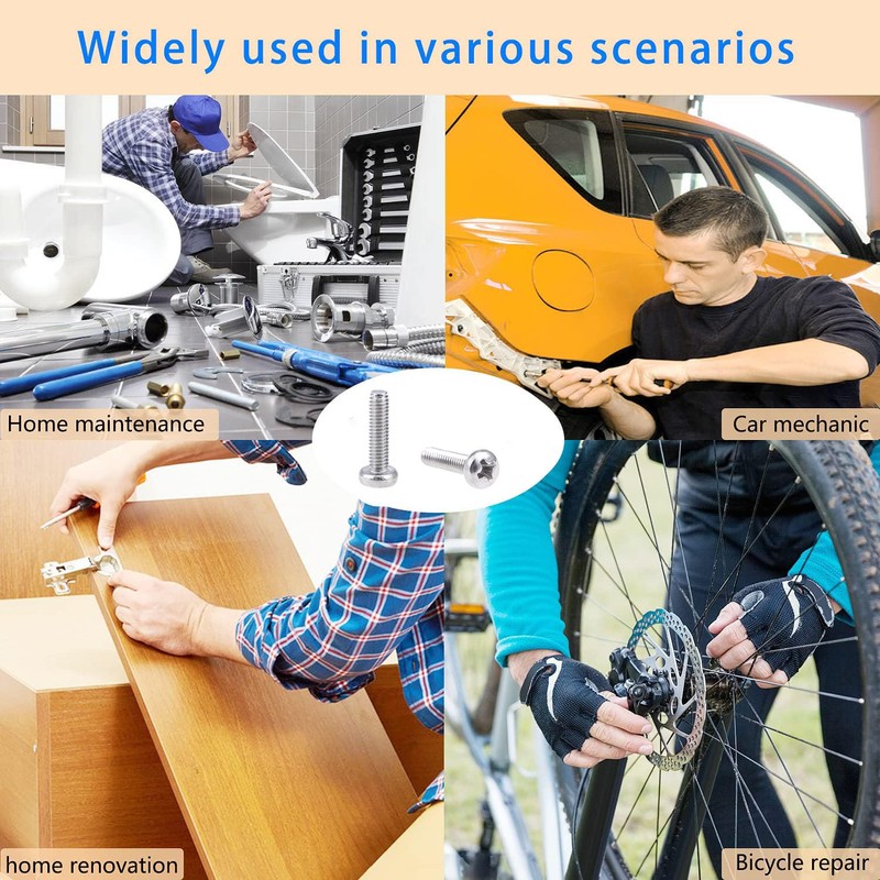 TOP-VIGOR 20Pcs Cross Pan Head Machine Screws, M4x16mm Phillips Round