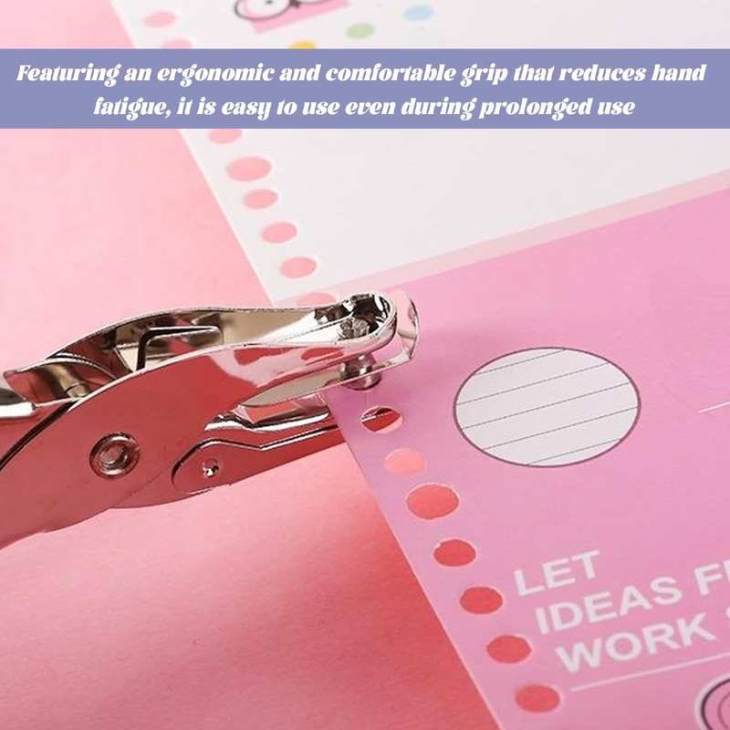 Gaaines 6mm Single Hole Punch, Purple, Plastic, Compact & Portable,