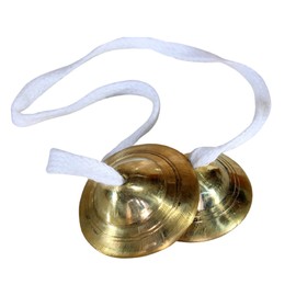 eSplanade - Brass Tibetan Tingsha Manjeera Clash Cymbals or Hand Cymbals - Traditional Instrument for Indian Music & Tibetan Prayer