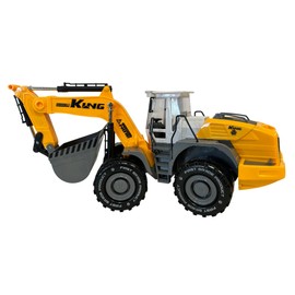 Bagger Maxi Spielzeug mit Bewegung Kupplung Gummierte Schaufel Bagger Fahrzeug Baustelle Bagger Bagger mit Traktor Arm mit Frontschaufel Fahrzeug Bau LKW Bagger Spielzeug groß (C)