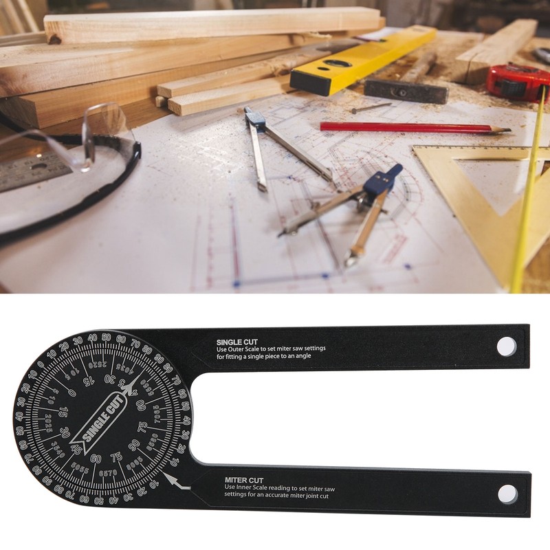 0~360° Woodworking Protractor Aluminium Alloy Angle Finder Angle Measuring Tool