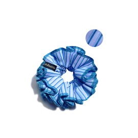 Cotton Oversized Scrunchies 6.2 in（16cm） - Bright Stripes Retro Hair Accessories for Women, 10 Color Boho Thick Hair Ties for Daily Use, Party & School (Classic Lazy Aesthetic) (Sea Blue Purple, Baby)