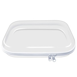 VISTTUSFINE Clear Hard Shell Zipper Case Hard Storage Plastic Zipper Boxes Stackable, Transparent & Ultra Versatile for Any Space White Large