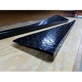 Fits Jeep Wrangler TJ, Powder Coat Aluminum Diamond Plate Fender Covers 1.5 inch BEND