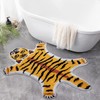 Tiger Shaped Rug Tiger Bath Mat for Bathroom, Yellow Tiger