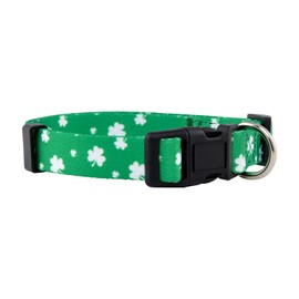 Native Pup St Patricks Dog Collar- Saint Patrick Green Shamrock Pet Collars- St. Patrick’s Lucky Irish- Cute Boy Girl Puppy Gift- Adjustable for Small, Medium, Large Breeds (Lucky Shamrock, Small)