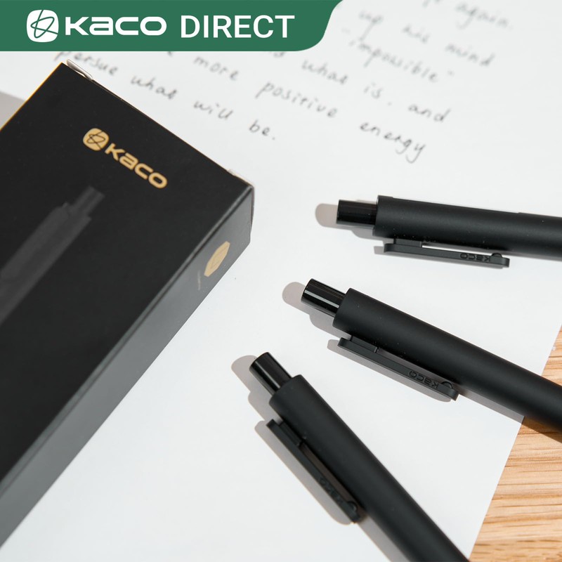 Kaco 10 Pieces Ballpoint Pens PURE, Black Ink, 1.0 mm