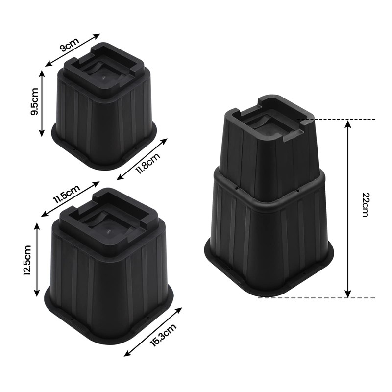MYMULIKE Bed Risers 8 Inch, Elevation in Height 3, 5,