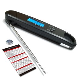 LIKEPAI Instant Read Meat Thermometer for Cooking, Fast & Precise Digital Food Thermometer with Backlight, Magnet, Calibration, and Foldable Probe for Deep Fry, BBQ, Grill, and Roast Turkey,LCD