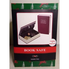 The New English Dictionary Secret Book Safe With Key Lock Burgundy