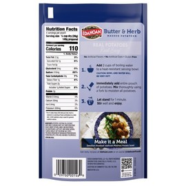 Idahoan Mashed Potatoes, Butter & Herb, 4-Ounce Package (Pack of 12)