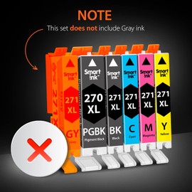 Smart Ink Compatible Ink Cartridges Replacement for Canon PGI 270XL CLI 271XL 270 271 (1 PGBK & 1 Black/C/M/Y 5 Combo Pack) for Pixma MG7720 TS9020 MG6821 TS6020 MG6820 MG5720 TS8020 MG5722 TS5020