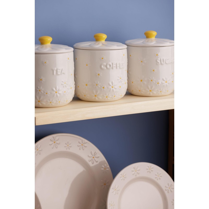 Price & Kensington Ceramic Tea, Coffee and Sugar Canisters Set,