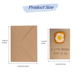 Cute Toast Birthday Card, Crochet A Little Birthday Toast to You Birthday Greeting Card with Envelope,Knitted Birthday Card for Daughter Son Sister Brother Granddaughter Friend Bestie Colleage