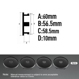 UYGTHI 4 Stück Nabendeckel 60mm, Radnabenkappen Aus Hochwertigem ABS, Nabendeckel Mit Polierter Oberfläche, Felgendeckel Kompatibel Mit 60mm Radnaben Für Alufelgen Und Stahlfelgen