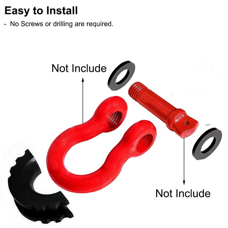 MuHize Black D-Ring Isolator Kit for 3/4" Shackles - 2