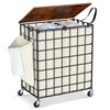 DXIGUSO Laundry Basket with Wheels, Heavy Duty Laundry Sorter 2
