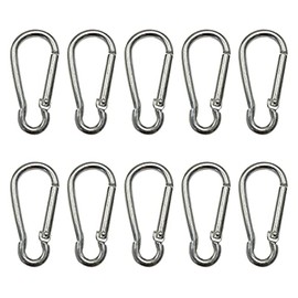 Merrowstore Carabiner, Aluminum, 10 Pieces, Gourd Shape, Length 1.8 inches (46 mm), Accessory Key Holder, One Size, Silver